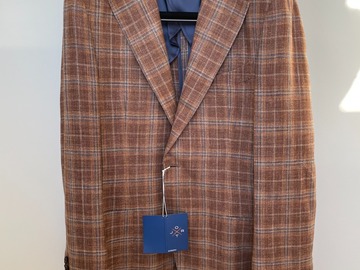 Selling with online payment: [EU][NO US TAX] NWT Suitsupply Jort brown checked jacket, 38R