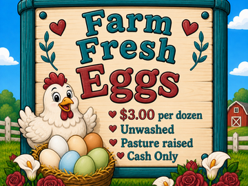 Selling with In-person Payment: Farm Fresh Eggs