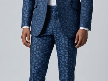 Selling with online payment: Custom made Navy Patterned Suit– Excellent Condition 