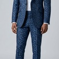 Selling with online payment: Custom made Navy Patterned Suit– Excellent Condition 