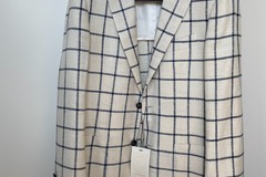 Selling with online payment: [EU][NO US TAX] NWT Suitsupply cream blue windowpane jacket, 38R