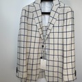 Selling with online payment: [EU][NO US TAX] NWT Suitsupply cream blue windowpane jacket, 38R