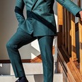 Selling with online payment: Dark Green Double-Breasted Wool Suit by Suitsupply