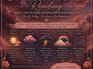 Selling: LOVE FORECAST READING- STORMY WEATHER OR RAINBOWS? 