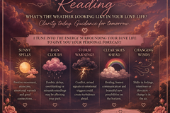 Selling: LOVE FORECAST READING- STORMY WEATHER OR RAINBOWS? 