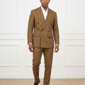 Selling with online payment: Brown Herringbone Double-Breasted Suit