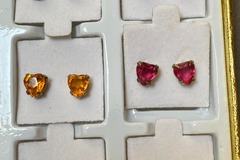 Bulk Lots: 1080 pairs--Rhinestone Heart Earrings with display--$0.10 pair