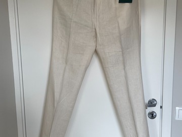 Selling with online payment: [EU][NO US TAX] NWT Cavour high rise beige linen trousers, w34