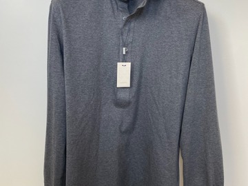 Selling with online payment: [EU][NO US TAX]NWT Suitsupply grey knitted pop-over shirt, 15.5\M
