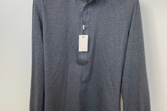 Selling with online payment: [EU][NO US TAX]NWT Suitsupply grey knitted pop-over shirt, 15.5\M