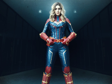 Selling with online payment: Cosplay inspired by Avengers Carol Danvers Marvel Captain Armor S