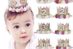 Bulk Lots: 30pcs Infant Baby Birthday Party Shiny Sequins Crown Headband