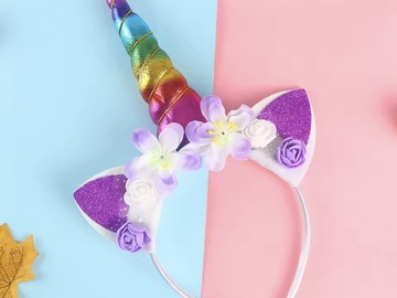 Bulk Lots: 18 Pcs Unicorn Headbands Glitter Unicorn Horn Headband
