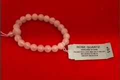 Bulk Lots: 144 pcs-Genuine 8mm Rose Quartz Bracelet-$.69 pcs-$10.00 retail