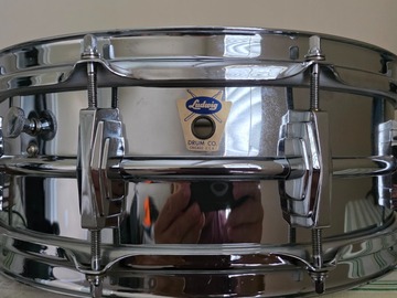 Selling with online payment: Ludwig Transition Badge,Chrome Over Brass 5x14 
