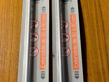 Vente: 2 tringles à rideaux aluminium extensible de 50 à 80 cm