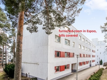 Annetaan vuokralle: furnished room in Espoo, bills covered, available June 1. 2026