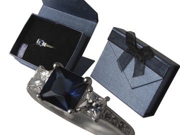Bulk Lots: 20 pcs--Genuine Sterling Silver w/Blue Sapphire CZ Rings-$4.99 ea