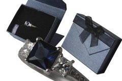 Bulk Lots: 20 pcs--Genuine Sterling Silver w/Blue Sapphire CZ Rings-$4.99 ea