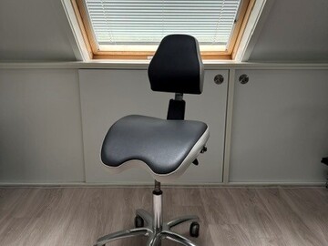 Gebruikte apparatuur: Ergonomische stoel van BQE, model Back-up 