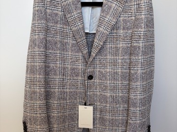 Selling with online payment: NWT Suitsupply brown glen check jacket, size 38R