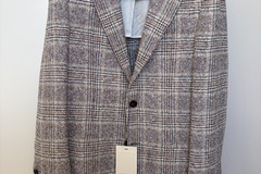 Selling with online payment: NWT Suitsupply brown glen check jacket, size 38R
