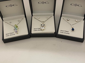 Bulk Lots: 40 sets--CZ Necklace & Earring Sets in Gift Box--$2.49 set!