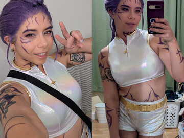 Selling with online payment: Golden Reprise Rumi Cosplay/Wig/Tattoos