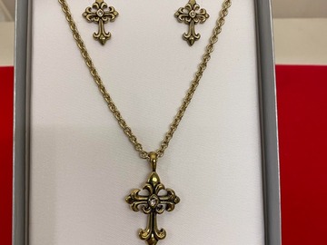 Bulk Lots: 67 sets--Cross neck & earrings in gift box $18.00 retail--$1.49