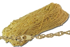 Bulk Lots: 150 pcs-2.4mm 14kt Gold Finished D/C Rope Chain 21"-$0.79 pc 