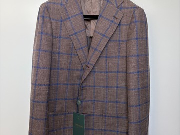 Selling with online payment: [EU][NO US TAX] NWT Cavour brown overcheck summer jacket, 38R