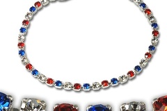 Bulk Lots: 100 pcs-Patriotic 7" RED/WHITE/BLUE Bracelets-$1.49 ea