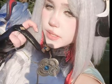 Selling with online payment: Shenhe genshin impact doki doki SR cosplay + wig