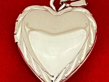 Bulk Lots: 16 pcs--Genuine Sterling Silver Heart Locket Jewelry--$8.00 each!