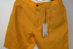 Selling with online payment: [EU][NO US TAX] NWT Suitsupply yellow linen shorts, size w32