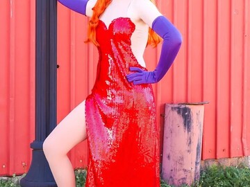 Selling with online payment: Jessica Rabbit Who Framed Roger Rabbit Costume (x2)+Wig+Shoes[M]