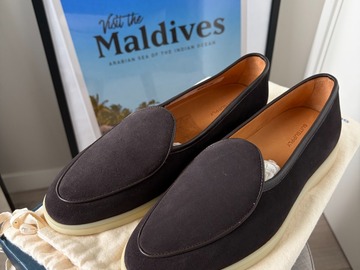 Selling with online payment: [EU][NO US TAX] New Suitsupply dark brown suede loafers, US9\UK8