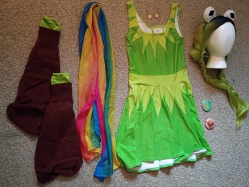 Selling with online payment: Kermit The Muppet Show Costume+Wig+Shoes [M]