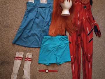 Selling with online payment: Asuka Neon Genesis Evangelion Costume (x2) + Wig [M]