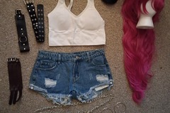 Selling with online payment: Poison Street Fighter Costume+Wig [M]