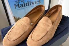 Selling with online payment: New Suitsupply light brown unlined suede loafers, US10\UK9