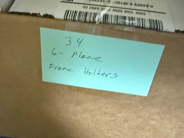 Selling with online payment: Box of 34 6-place Frame holders, clear acrylic, for slat wall
