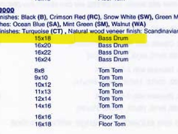 Wanted/Looking For/Trade: Sonor Force 3000 15 x 18 Bass drum
