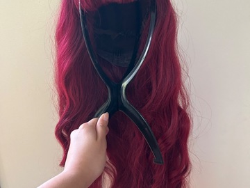 Selling with online payment: Red wavy wig w/ bangs 