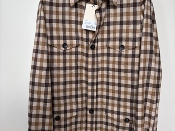 Selling with online payment: [EU][NO US TAX] NWT Suitsupply brown checked overshirt, size 38R