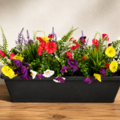 Sales: balconnières avec fleurs artificielle bien garnie