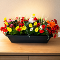 Sales: balconnières avec fleurs artificielle bien garnie