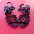 Vente: Sandales tout cuir noir et bronze - Sandro - P. 40,5