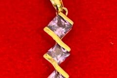 Bulk Lots: 24 pcs-Sterling Silver Vermeil Jewelry Pendant-18" chain-$6.99ea