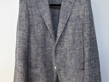 Selling with online payment: [EU][NO US TAX] NWT Lardini blue silk-linen summer jacket, 36R